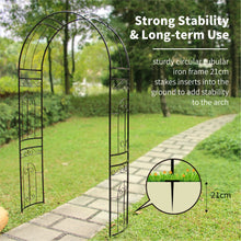 Load image into Gallery viewer, SCENDOR Garden Arbor Curved Metal Arch Trellis for Climbing Plants
