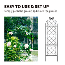 Load image into Gallery viewer, SCENDOR Garden Metal Frame Trellis for Climbing Plants (60 *16 Inch, Pack of 2, Black)