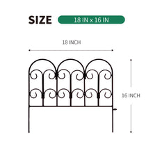 Load image into Gallery viewer, SCENDOR Garden Decorative Fences Panel 18&quot;x16&quot; 5 Pack for Flower Bed Edging Rustproof Dog Fencing
