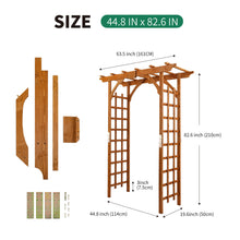 Load image into Gallery viewer, SCENDOR 82.6&quot; High x 63.4&#39;&#39; Wide Wooden Garden Arbor
