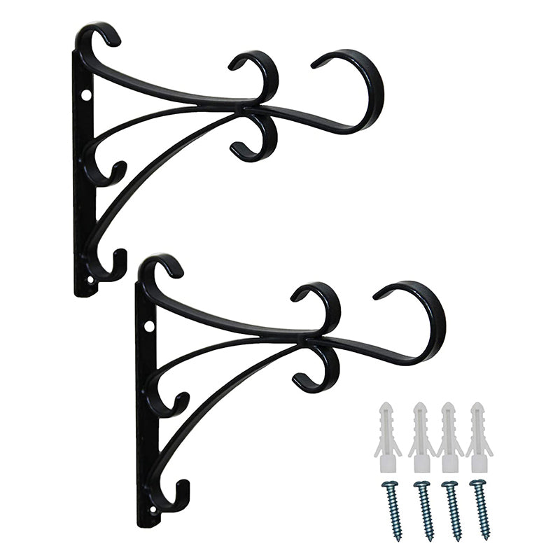 SCENDOR Outdoor Hanging Bracket Iron Hooks 2 Pack（12inch）